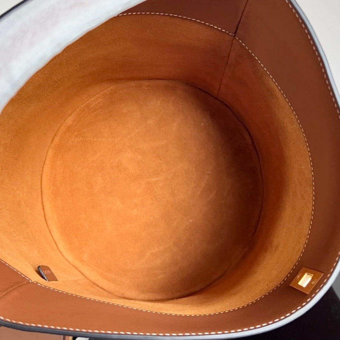 CELINE WOOL BUCKET BAG 24 RUST ORANGE ORIGINAL CALFSKIN
