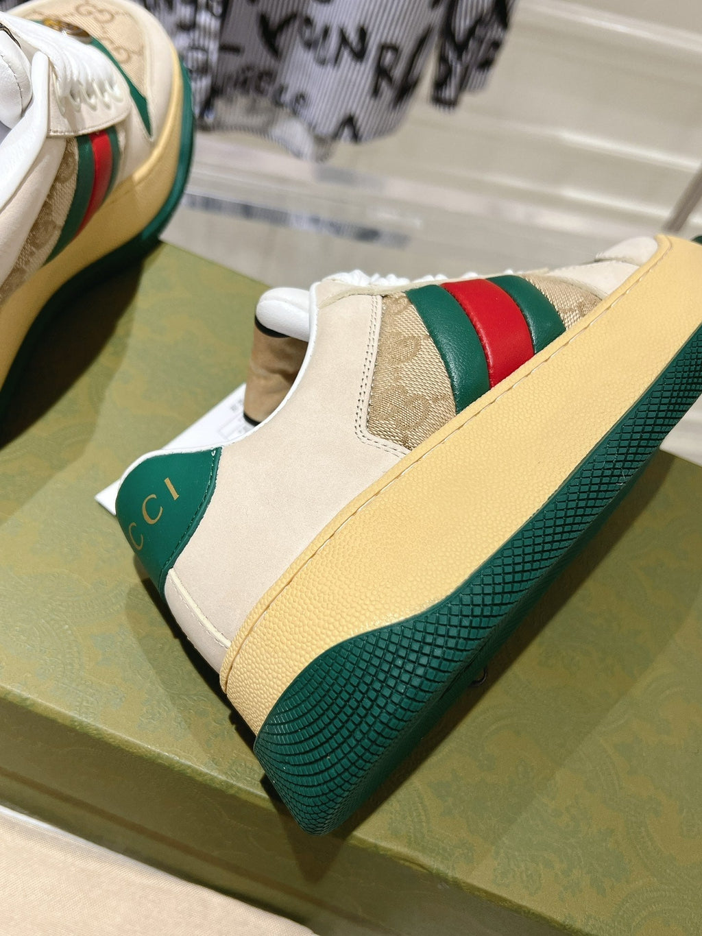 GUCCI SCREENER 50 SNEAKER LIGHT BROWN CALFSKIN
