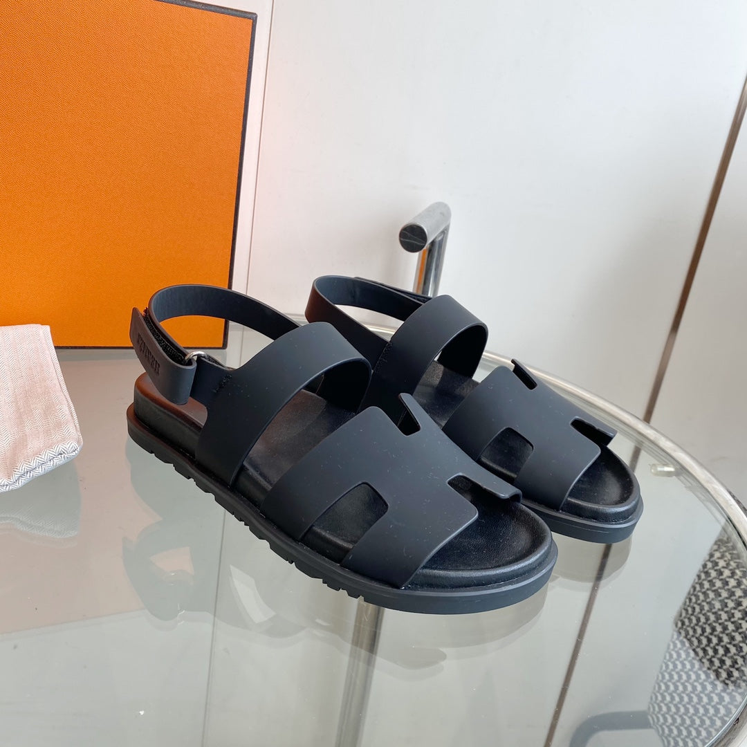 HERMES Genius Sandal Black Leather