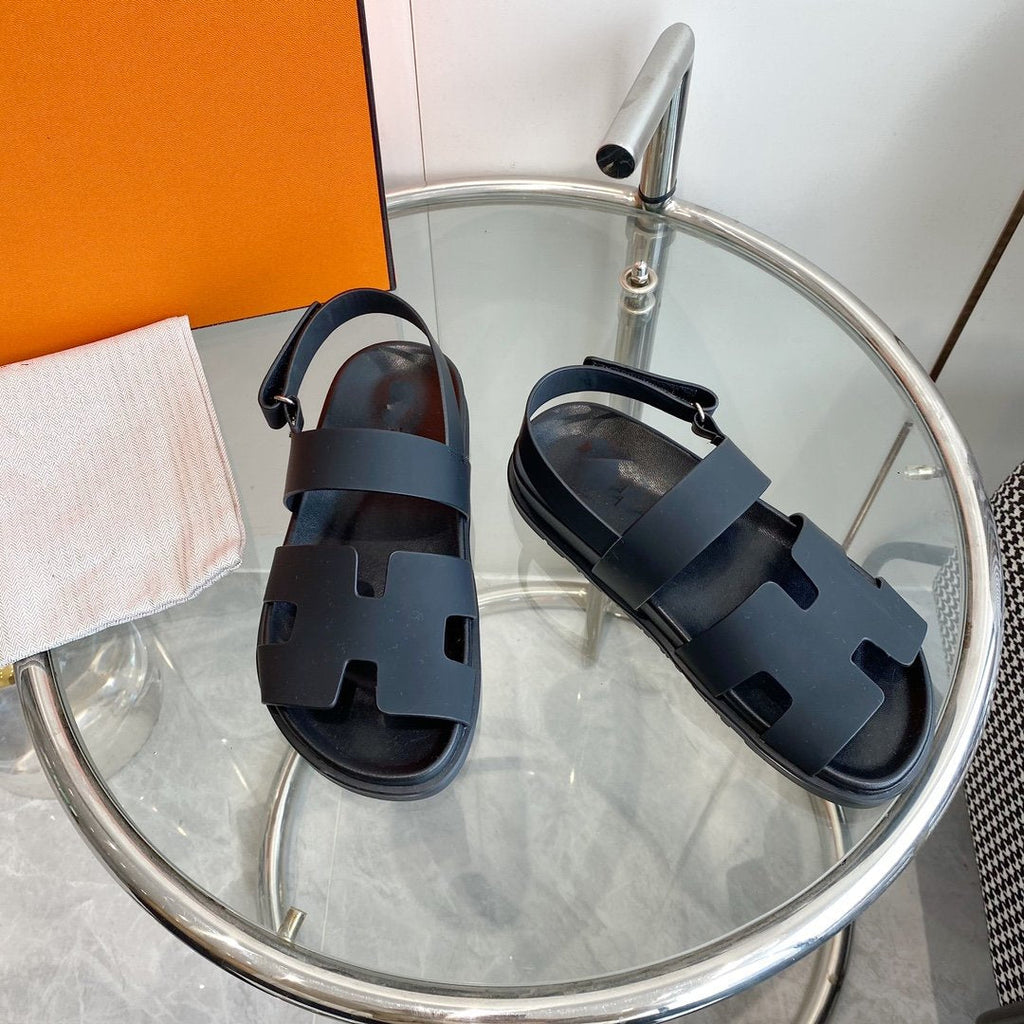HERMES Genius Sandal Black Leather