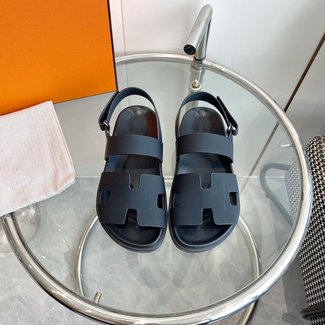 HERMES Genius Sandal Black Leather