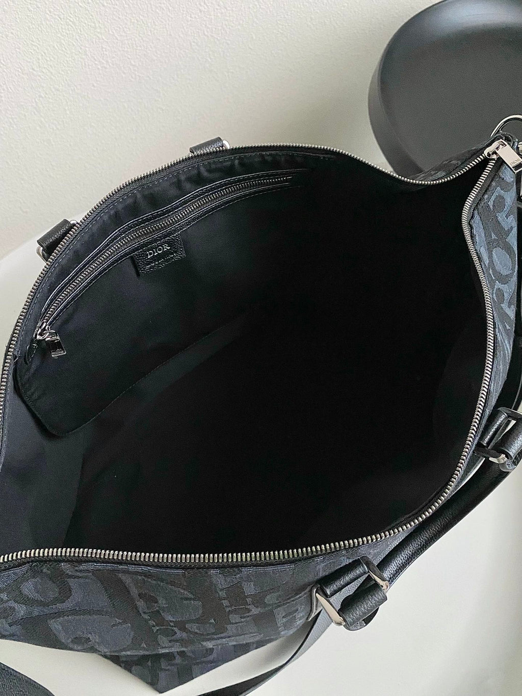 DIOR WEEKENDER 40 IN BLACK MAXI OBLIQUE JACQUARD