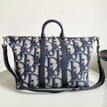 DIOR WEEKENDER 40 IN BEIGE AND BLACK MAXI OBLIQUE JACQUARD