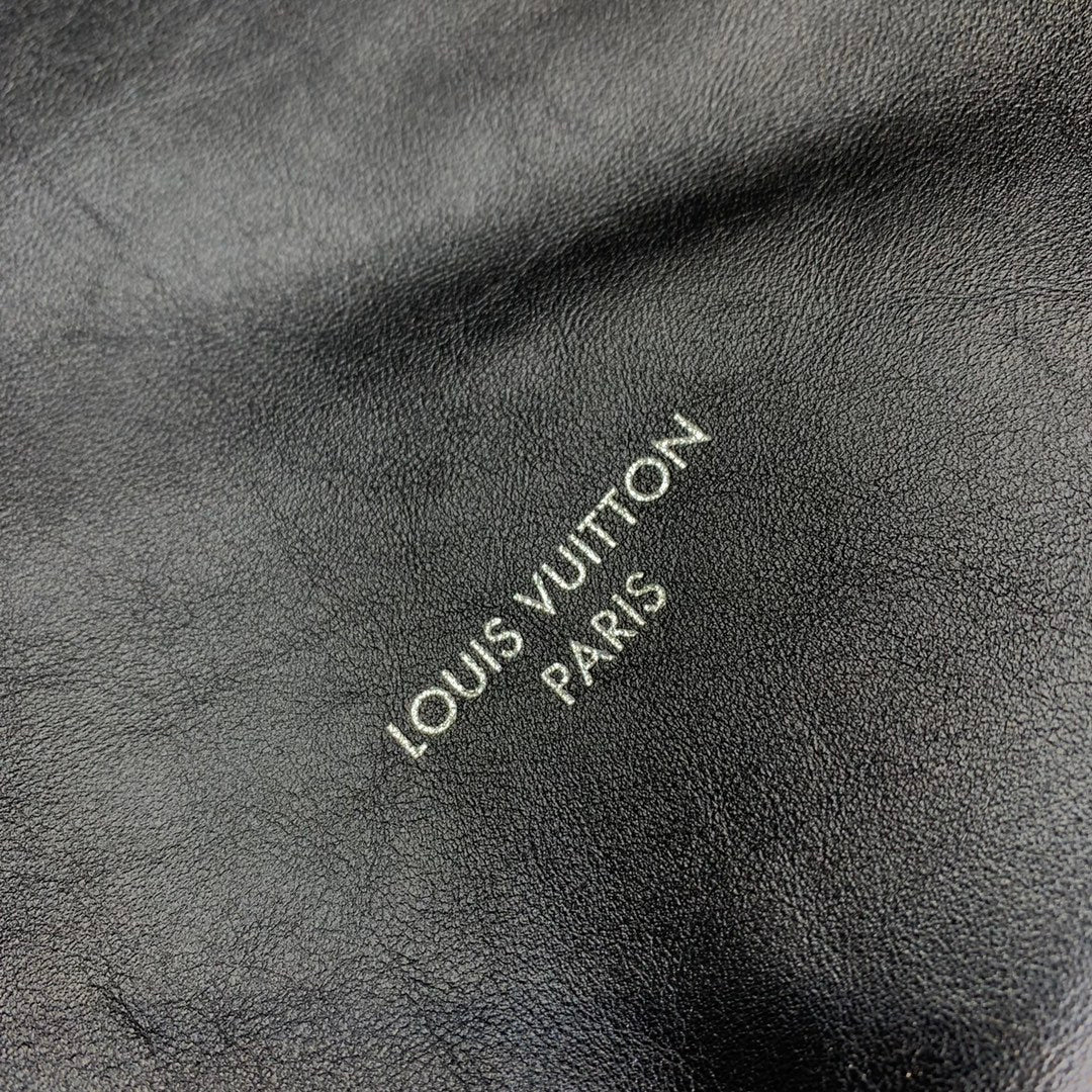 LOUIS VUITTON CARRYALL DARK 39 IN BLACK LAMBSKIN BROWN MONOGRAM TAG