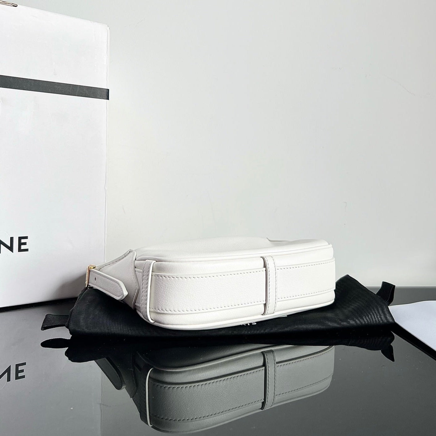 CELINE MINI SOFT 19 CALFSKIN HANDBAG WHITE