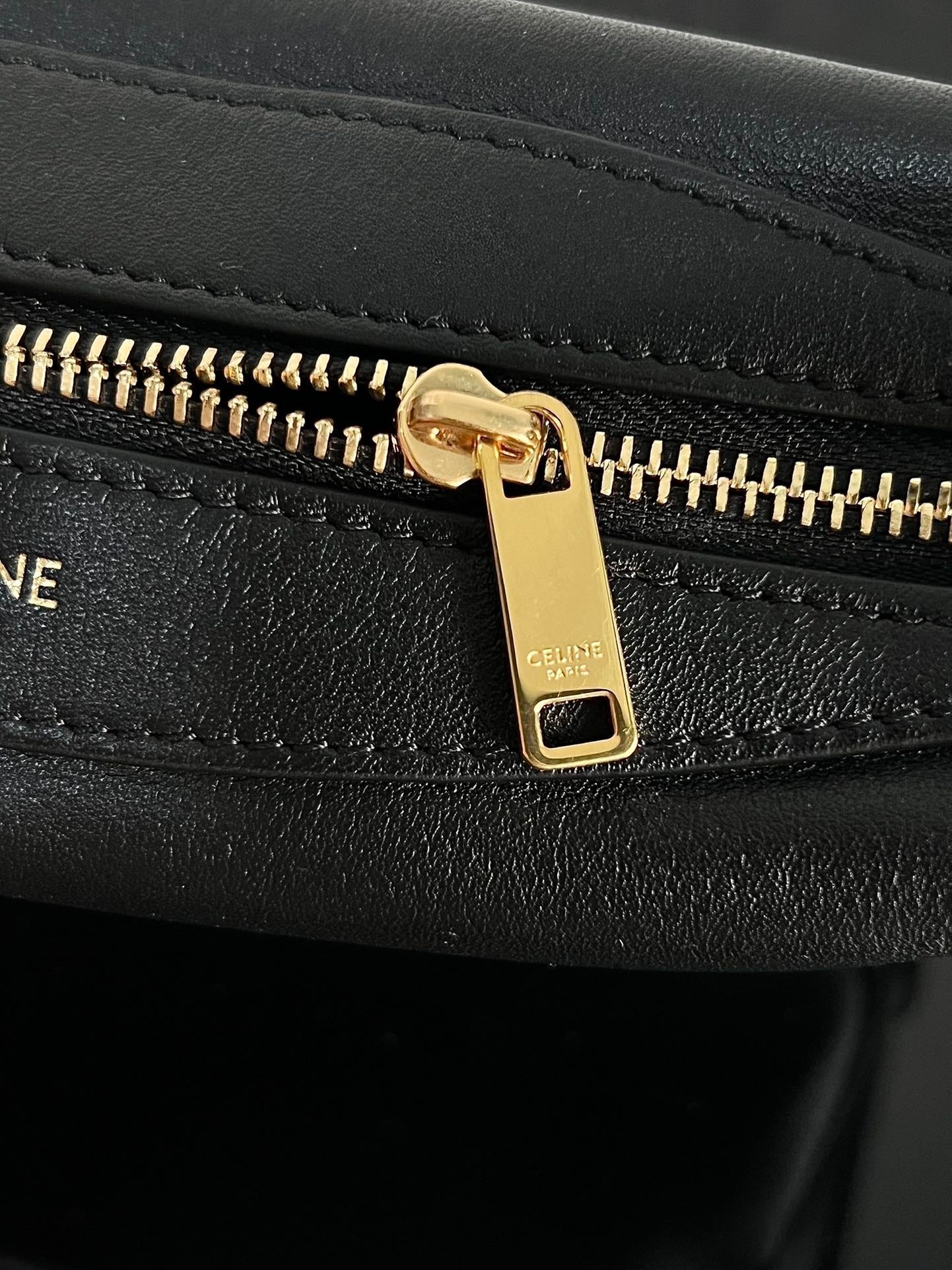 CELINE MINI SOFT 19 CALFSKIN HANDBAG BLACK