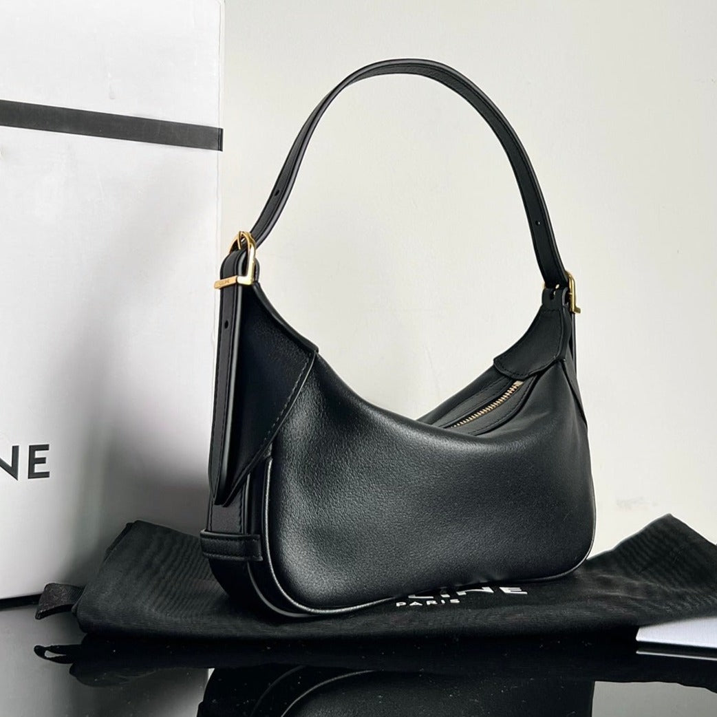 CELINE MINI SOFT 19 CALFSKIN HANDBAG BLACK