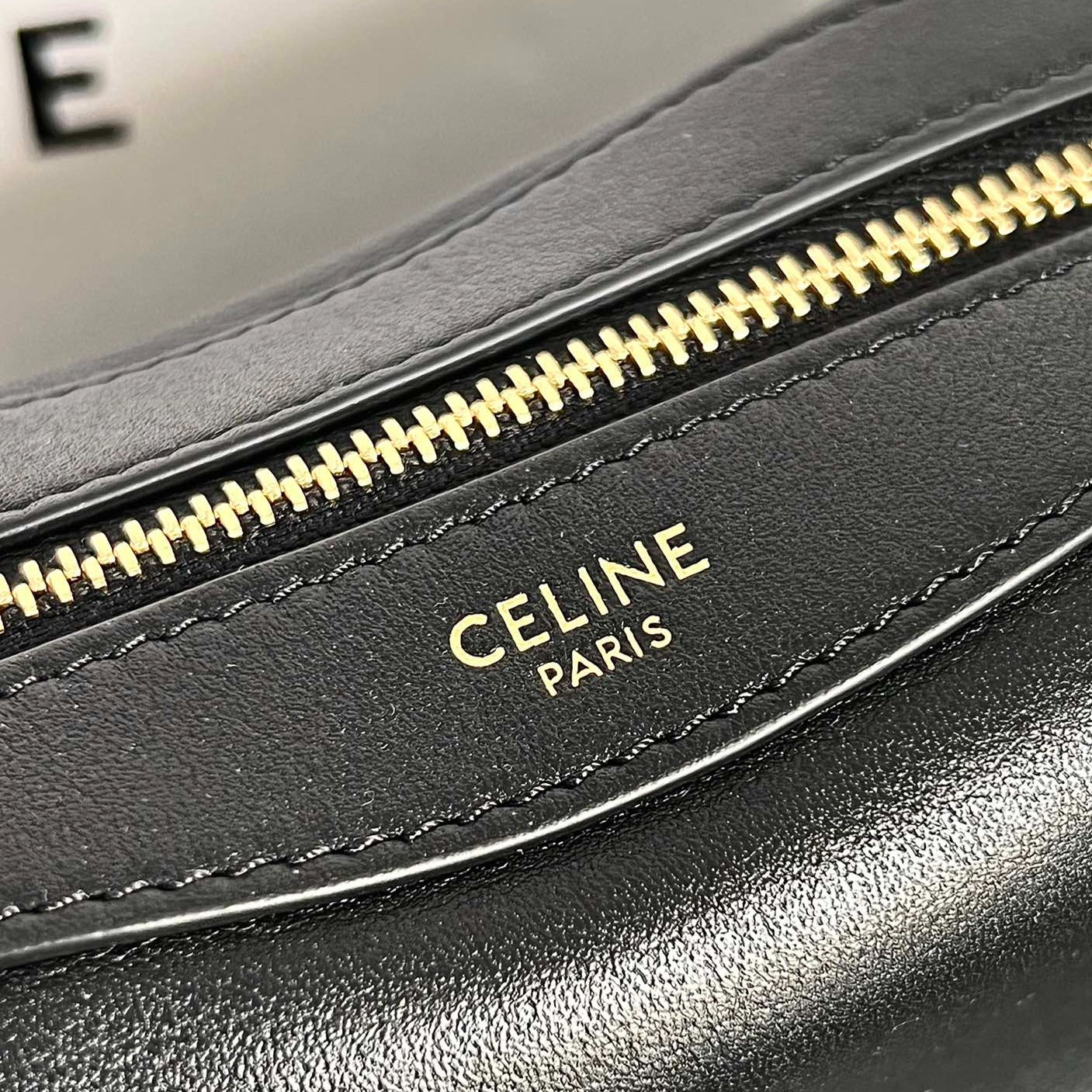 CELINE MINI SOFT 19 CALFSKIN HANDBAG BLACK