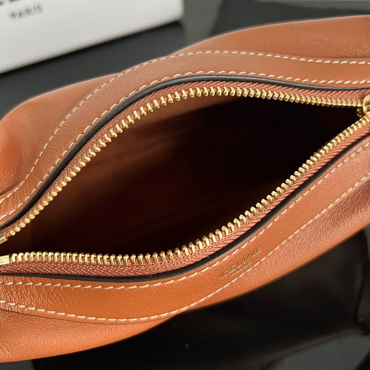 CELINE MINI SOFT 19 CALFSKIN HANDBAG TAN