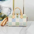 LOUIS VUITTON SPEEDY BANDOULIÈRE 20 IN PISTACHIO DAMIER GIANT CANVAS GOLD HARDWARE
