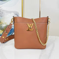 LOUIS VUITTON LOCK AND WALK 20 IN COGNAC GRAINED CALFSKIN GOLD HARDWARE