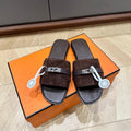 HERMES GABRIEL SANDAL CHOCOLATE SUEDE