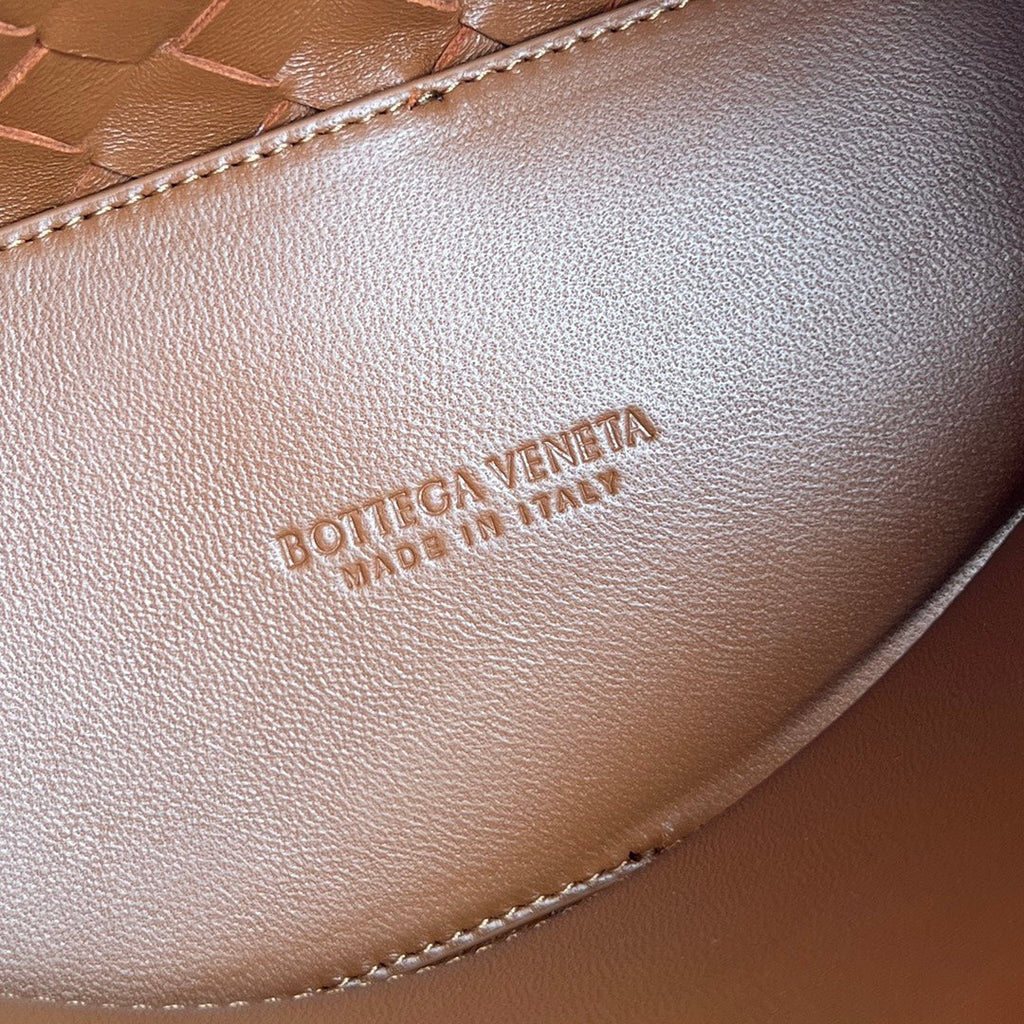 BOTTEGA VENETA MEDIUM ANDIAMO 25 IN BURNT ORANGE LAMBSKIN