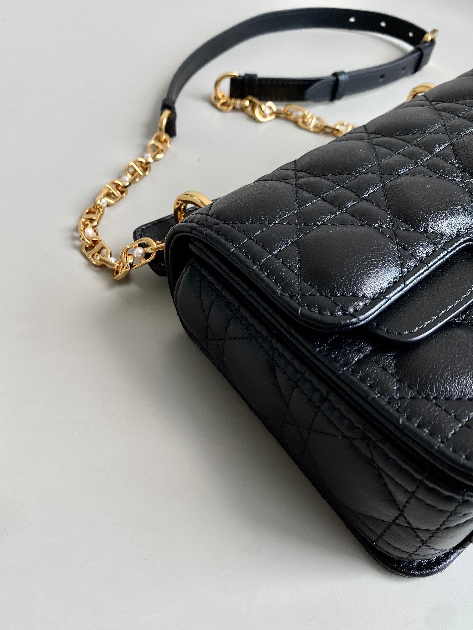 DIOR MINI JOLIE 22 BAG BLACK CALFSKIN