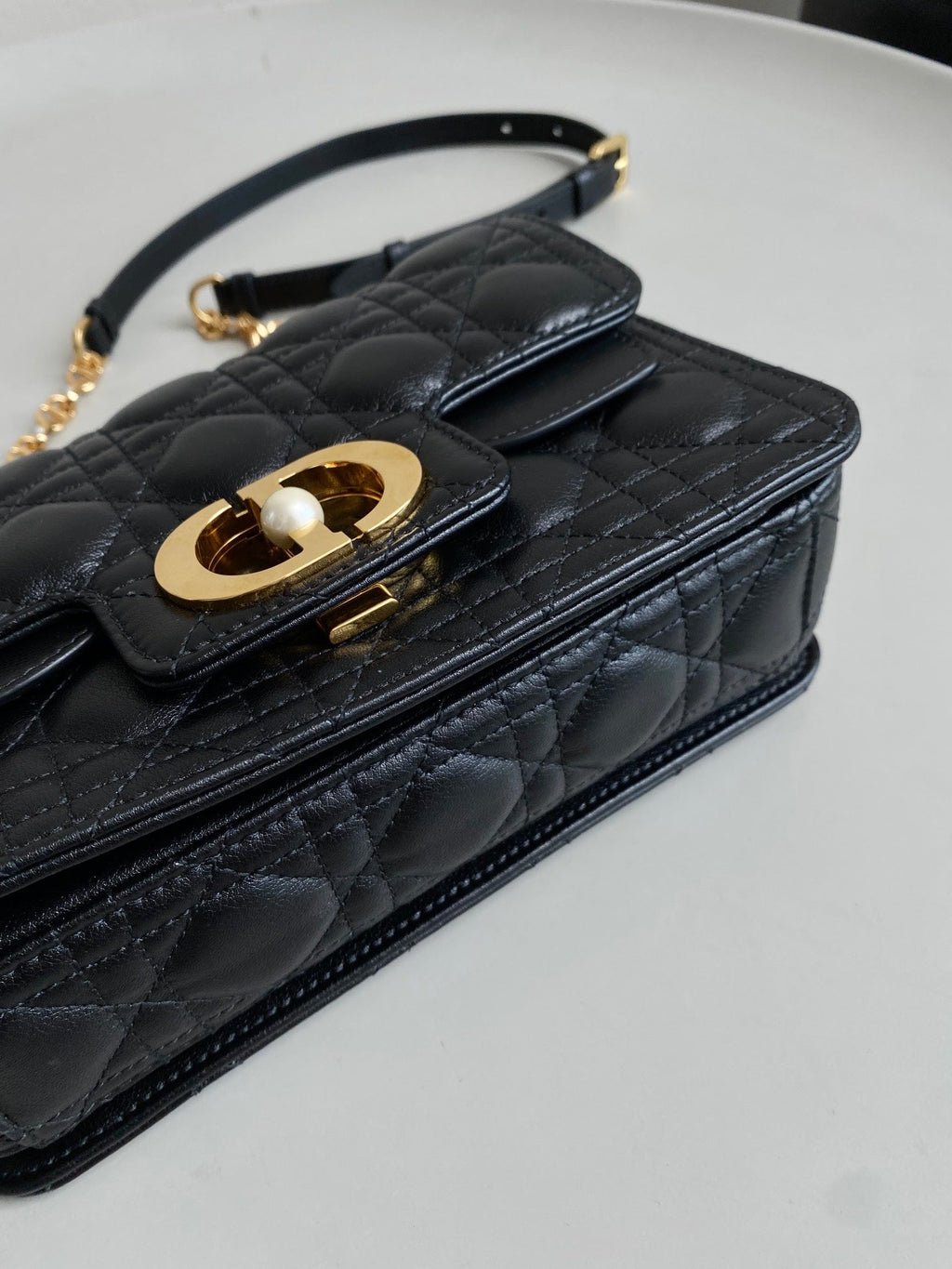 DIOR MINI JOLIE 22 BAG BLACK CALFSKIN