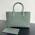 BOTTEGA VENETA LARGE CABAT 51 IN XANADU GRAY LAMBSKIN