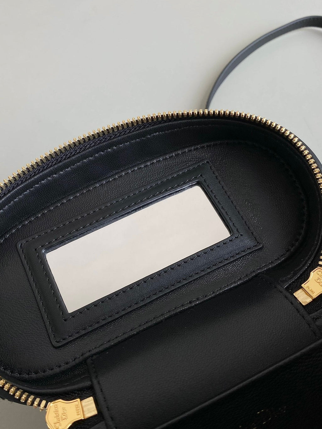 DIOR MINI CARO VANITY 16 BLACK TWEED AND LAMBSKIN
