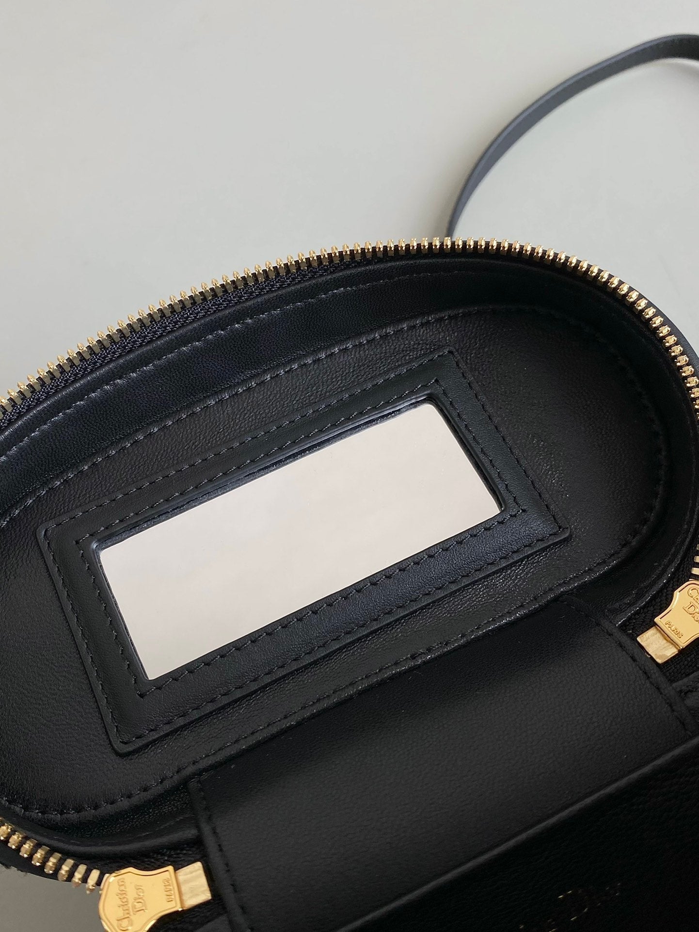DIOR MINI CARO VANITY 16 BLACK TWEED AND LAMBSKIN