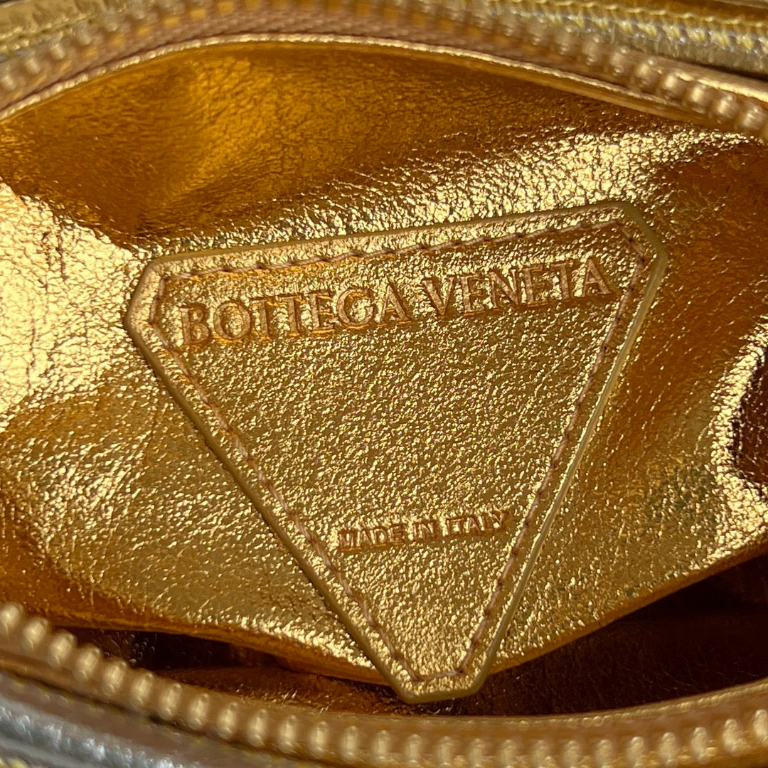 BOTTEGA VENETA MINI JODIE 28 BAG IN GOLD MIX SILVER LAMBSKIN