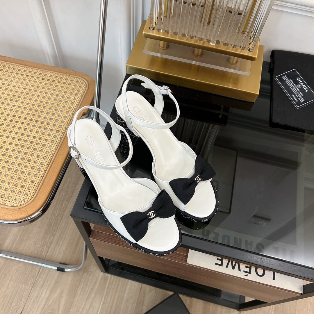 CHANEL high slingbacks white lambskin