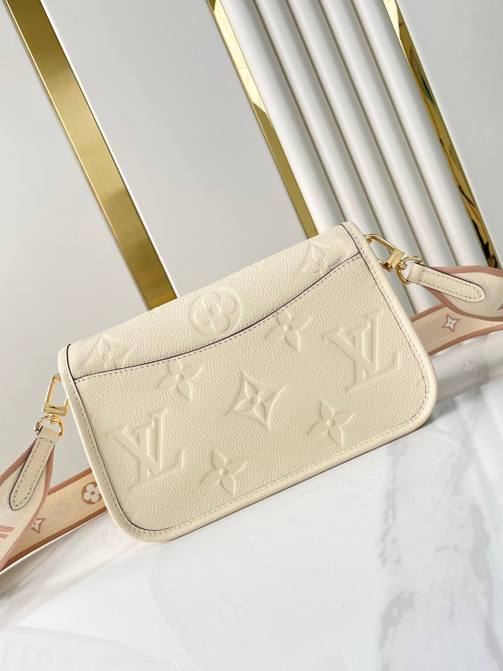 LOUIS VUITTON DIANE 23 IN CREAM MONOGRAM EMPREINTE LEATHER