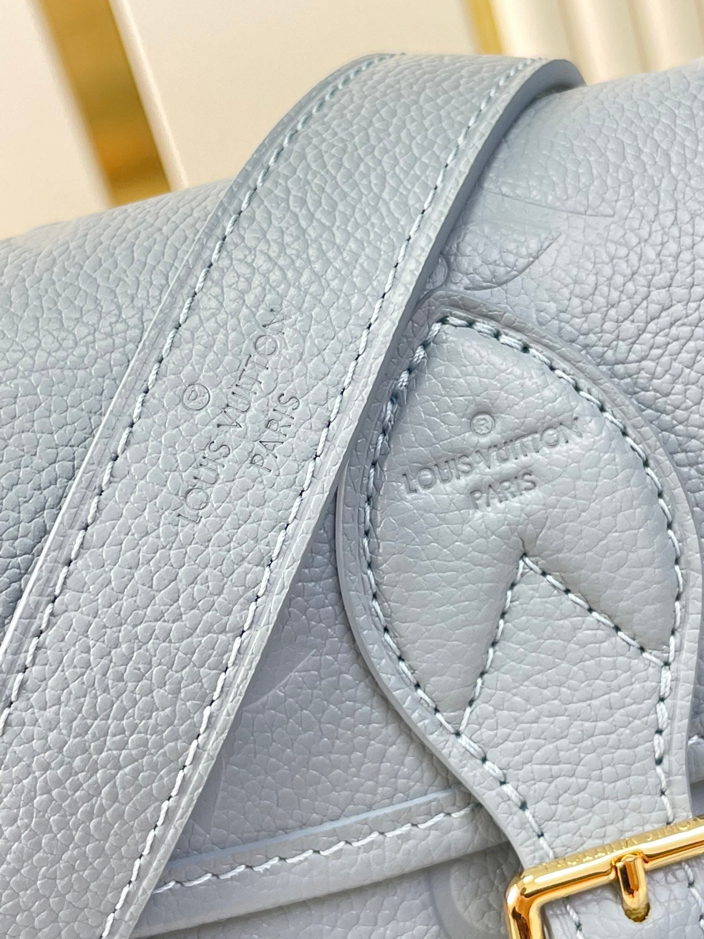 LOUIS VUITTON DIANE 23 IN BEAU BLUE MONOGRAM EMPREINTE LEATHER