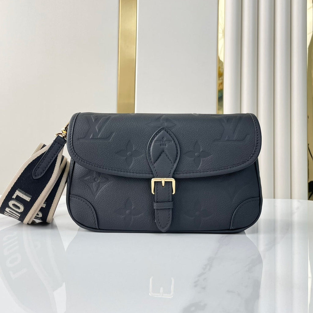 LOUIS VUITTON DIANE 23 IN BLACK MONOGRAM EMPREINTE LEATHER