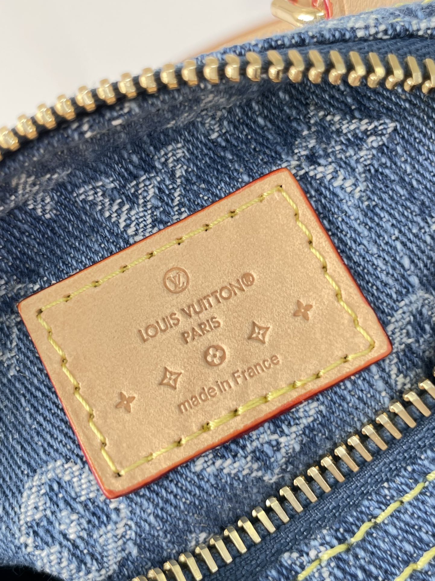 LOUIS VUITTON NANO SPEEDY 16 IN BLUE MONOGRAM DENIM GOLD HARDWARE