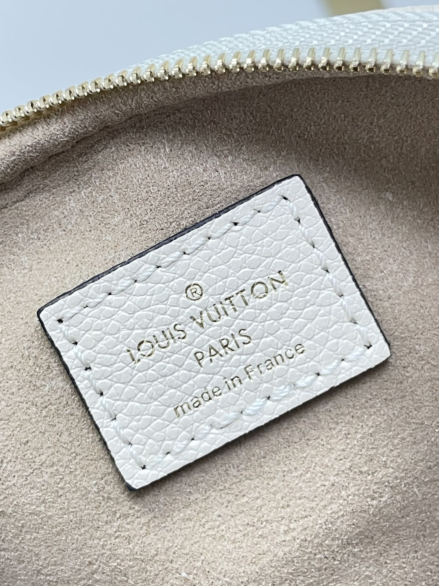 LOUIS VUITTON MINI BUMBAG 17 IN CREAM MONOGRAM EMPREINTE LEATHER GOLD HARDWARE