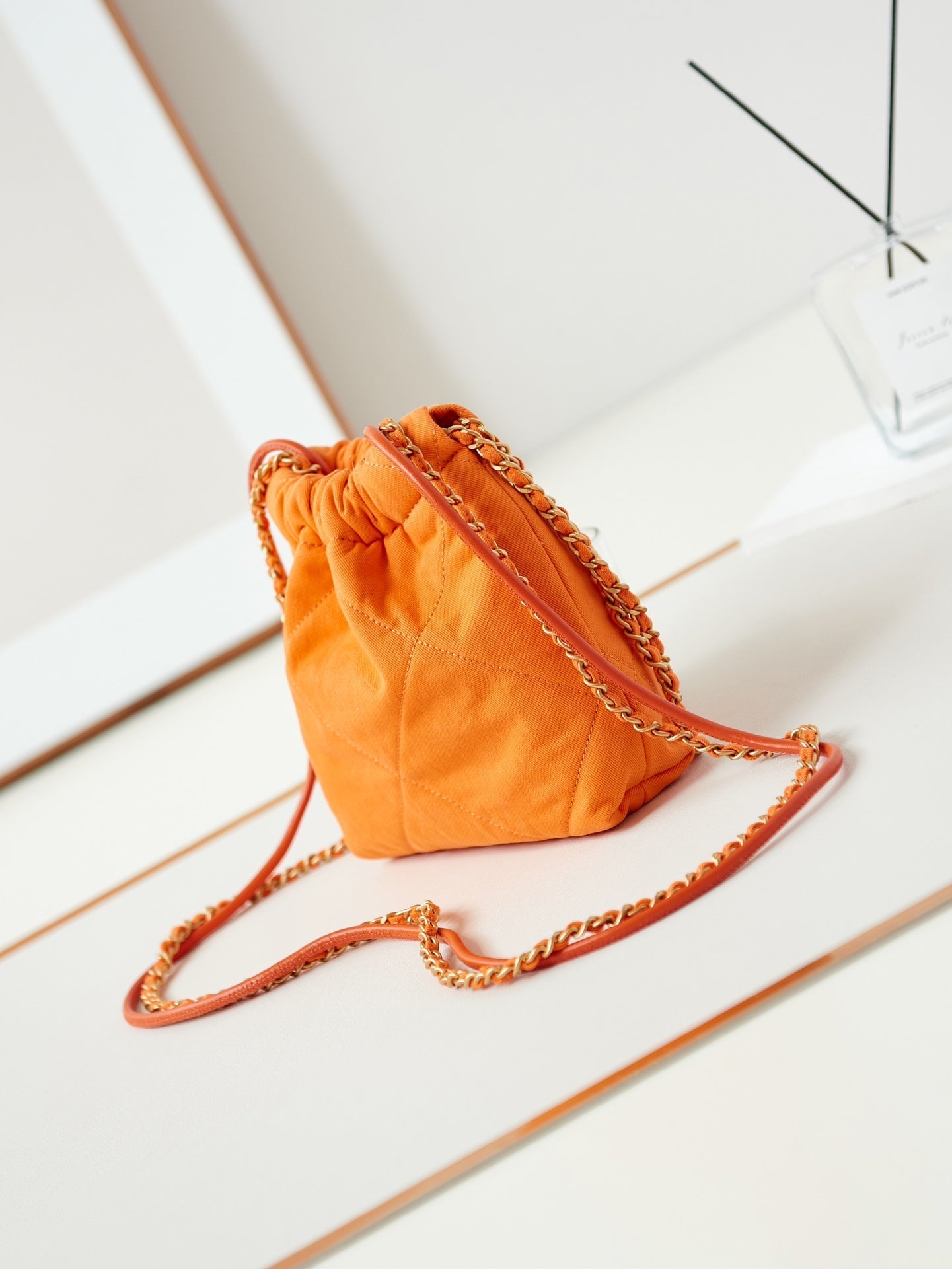CHANEL CLASSIC MINI 20 BAG IN SAFETY ORANGE CANVAS