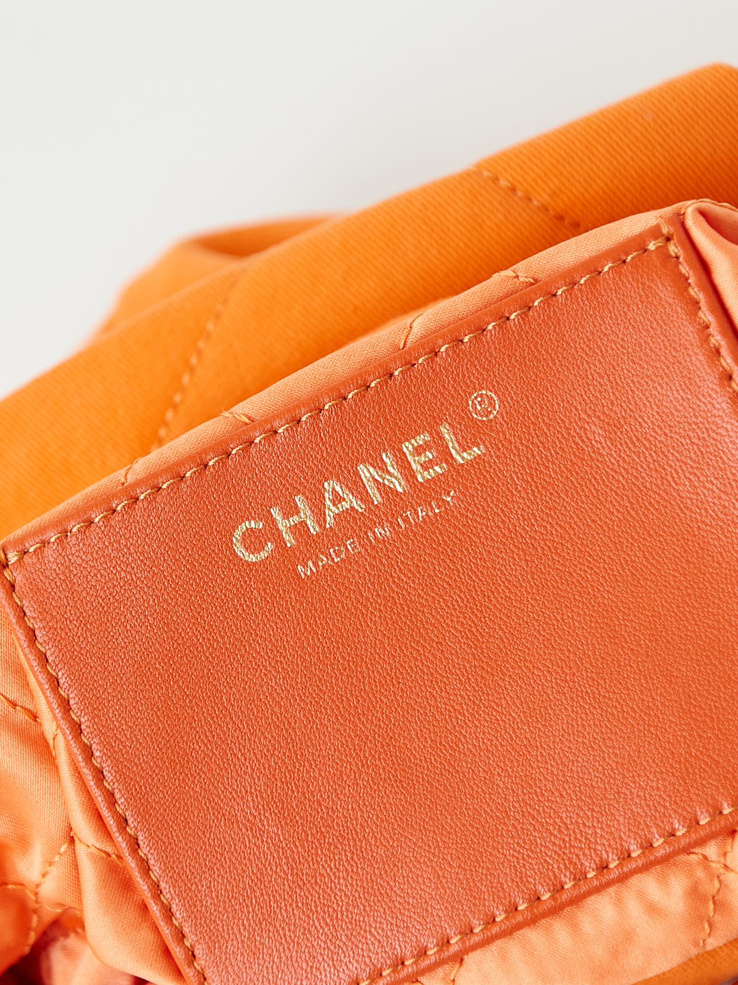 CHANEL CLASSIC MINI 20 BAG IN SAFETY ORANGE CANVAS