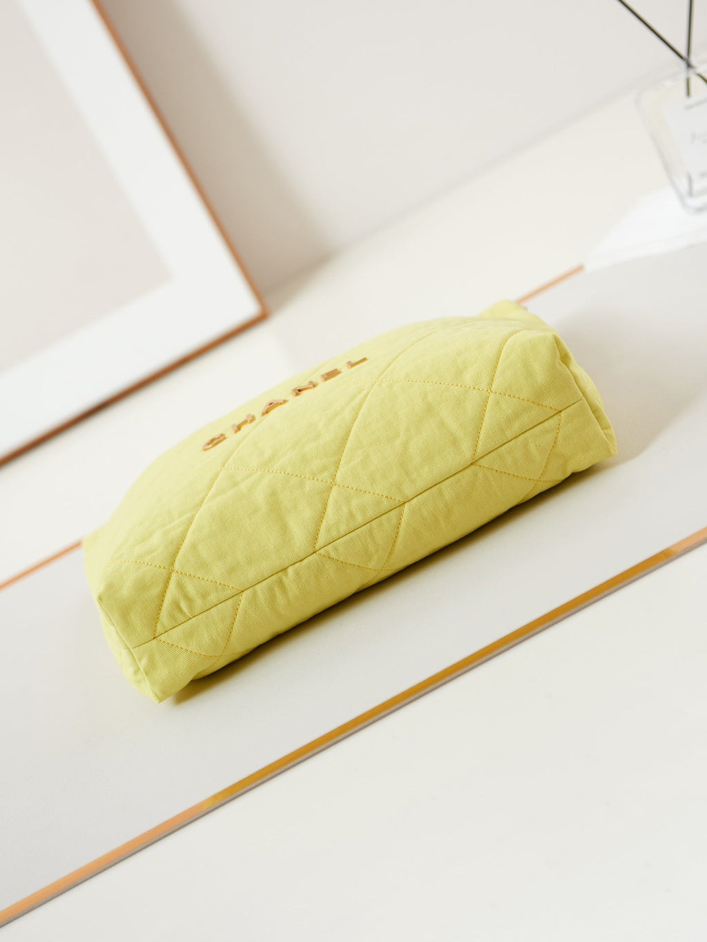 CHANEL CLASSIC MEDIUM 37 BAG IN YELLOW CORN CANVAS