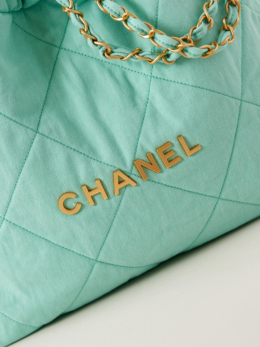 CHANEL CLASSIC MEDIUM 37 BAG IN TF BLUE CANVAS