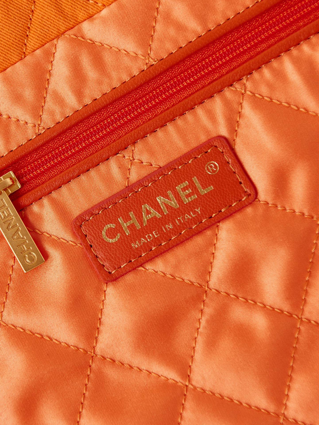 CHANEL CLASSIC MEDIUM 37 BAG IN SAFETY ORANGE CANVAS