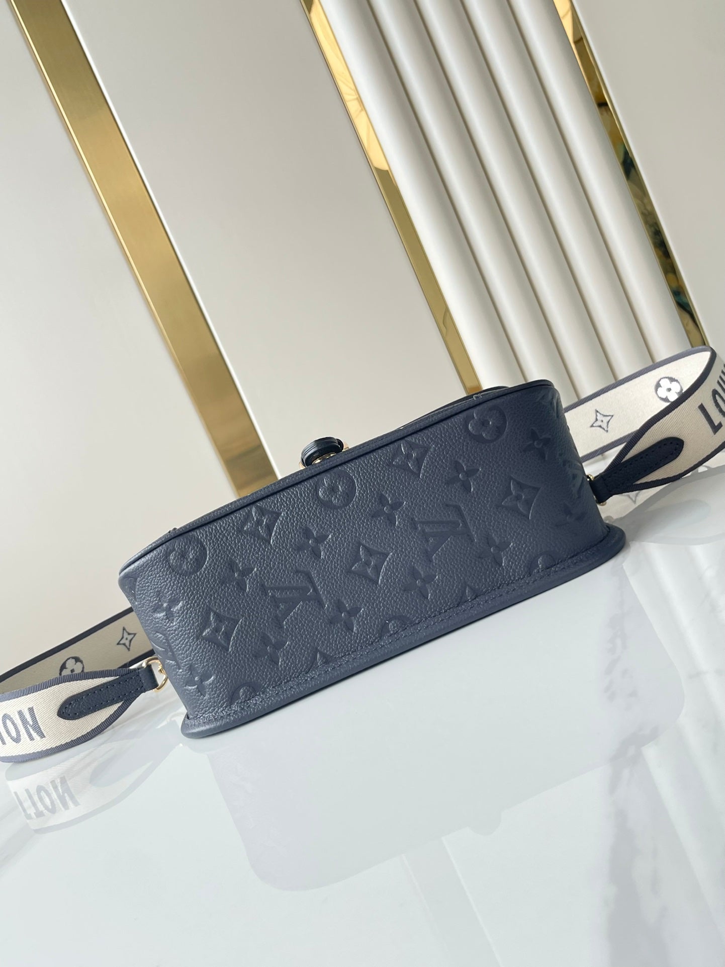 LOUIS VUITTON DIANE 23 IN DARK NAVY CREAM MONOGRAM EMPREINTE LEATHER