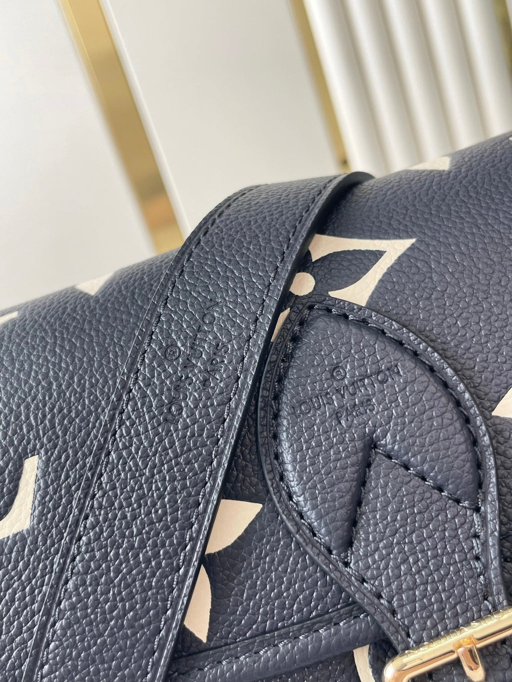 LOUIS VUITTON DIANE 23 IN DARK NAVY CREAM MONOGRAM EMPREINTE LEATHER