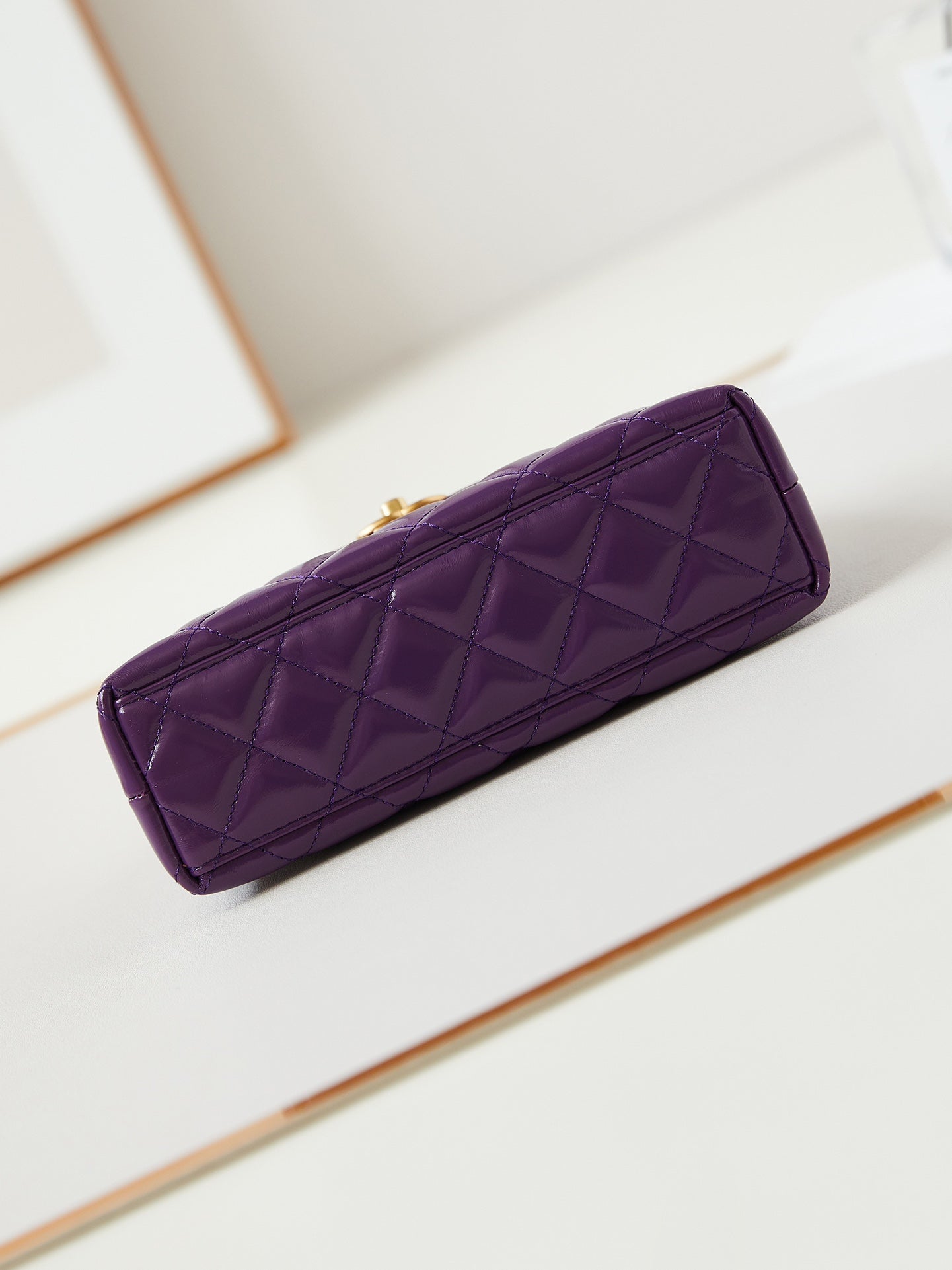 CHANEL KELLY MINI 19 SHOPPING BAG IN INDIGO PURPLE CALFSKIN