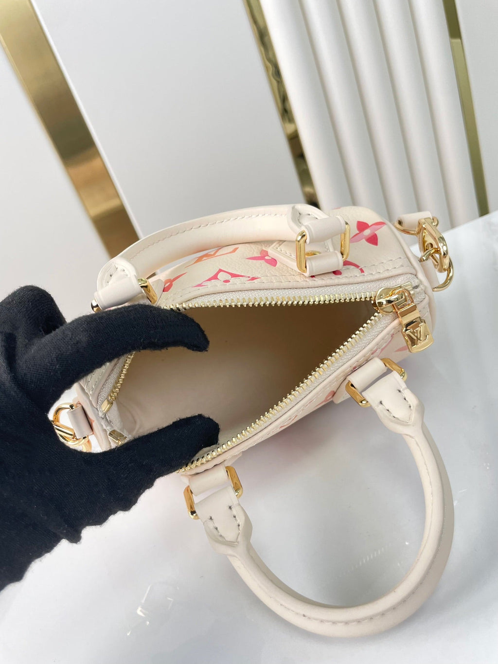 LOUIS VUITTON NANO SPEEDY 16 IN SUNRISE AQUARELLE MONOGRAM EMPREINTE LEATHER