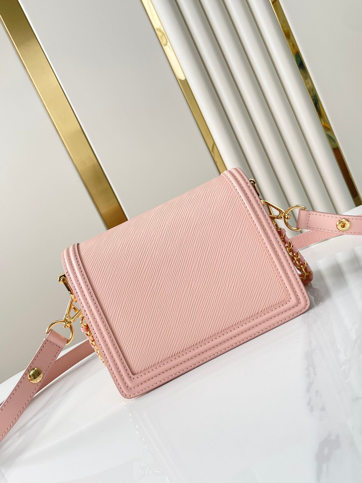 LOUIS VUITTON DAUPHINE MINI 20 IN LIGHT PINK EPI GRAINED CALFSKIN GOLD HARDWARE