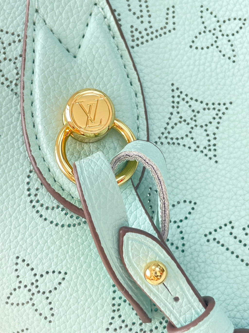 LOUIS VUITTON BLOSSOM PM 20 IN SKY BLUE MONOGRAM PERFORATED CALFSKIN