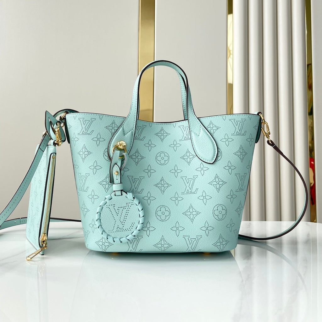 LOUIS VUITTON BLOSSOM PM 20 IN SKY BLUE MONOGRAM PERFORATED CALFSKIN
