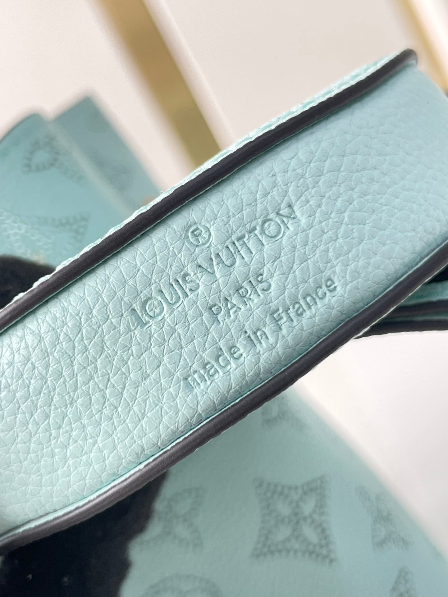 LOUIS VUITTON BELLA 22 IN SKY BLUE MONOGRAM PERFORATED CALFSKIN