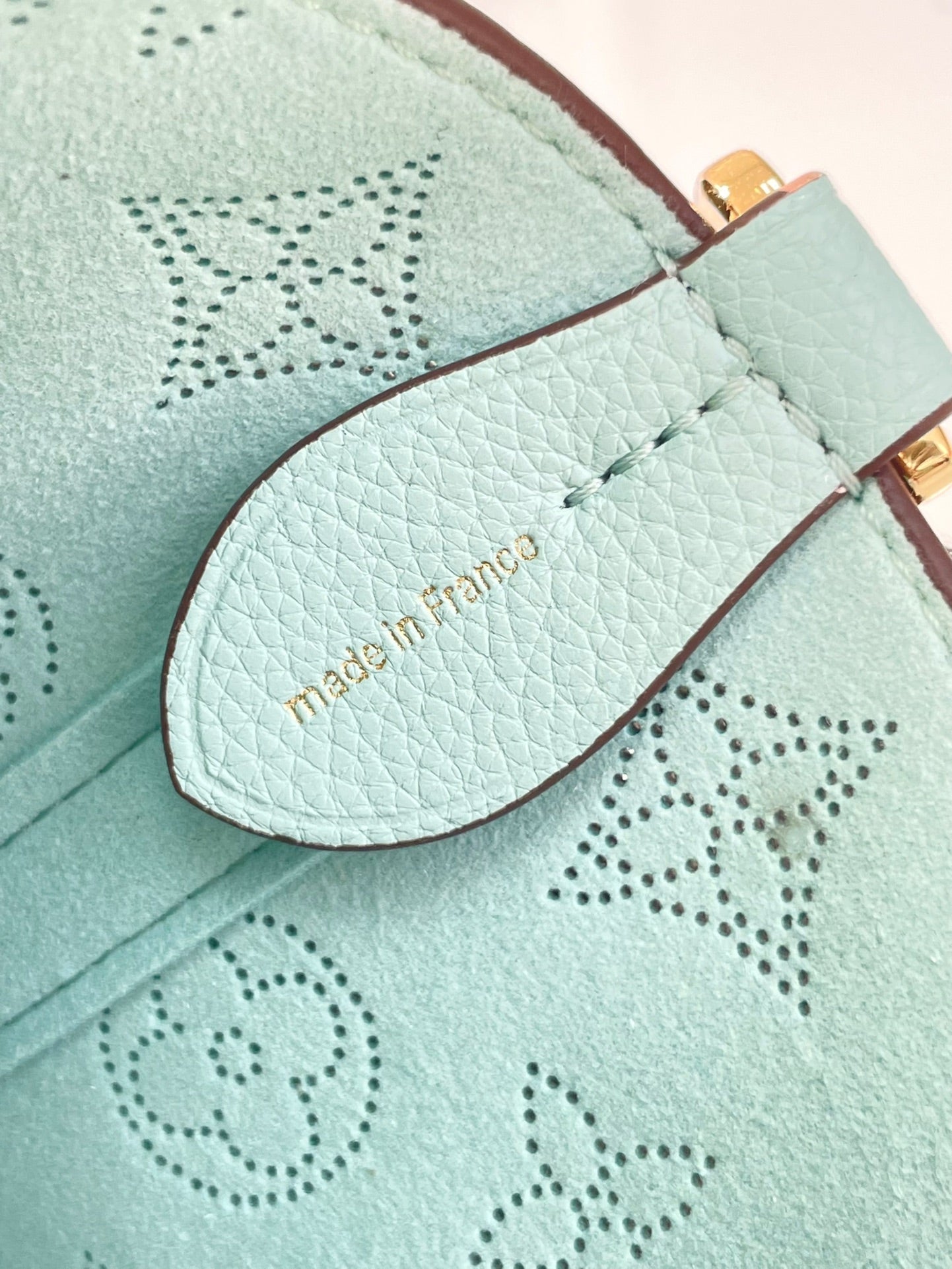 LOUIS VUITTON BLOSSOM PM 20 IN SKY BLUE MONOGRAM PERFORATED CALFSKIN