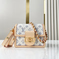 LOUIS VUITTON DAUPHINE MINI 20 IN WHITE MONOGRAM JACQUARD FABRIC GOLD HARDWARE