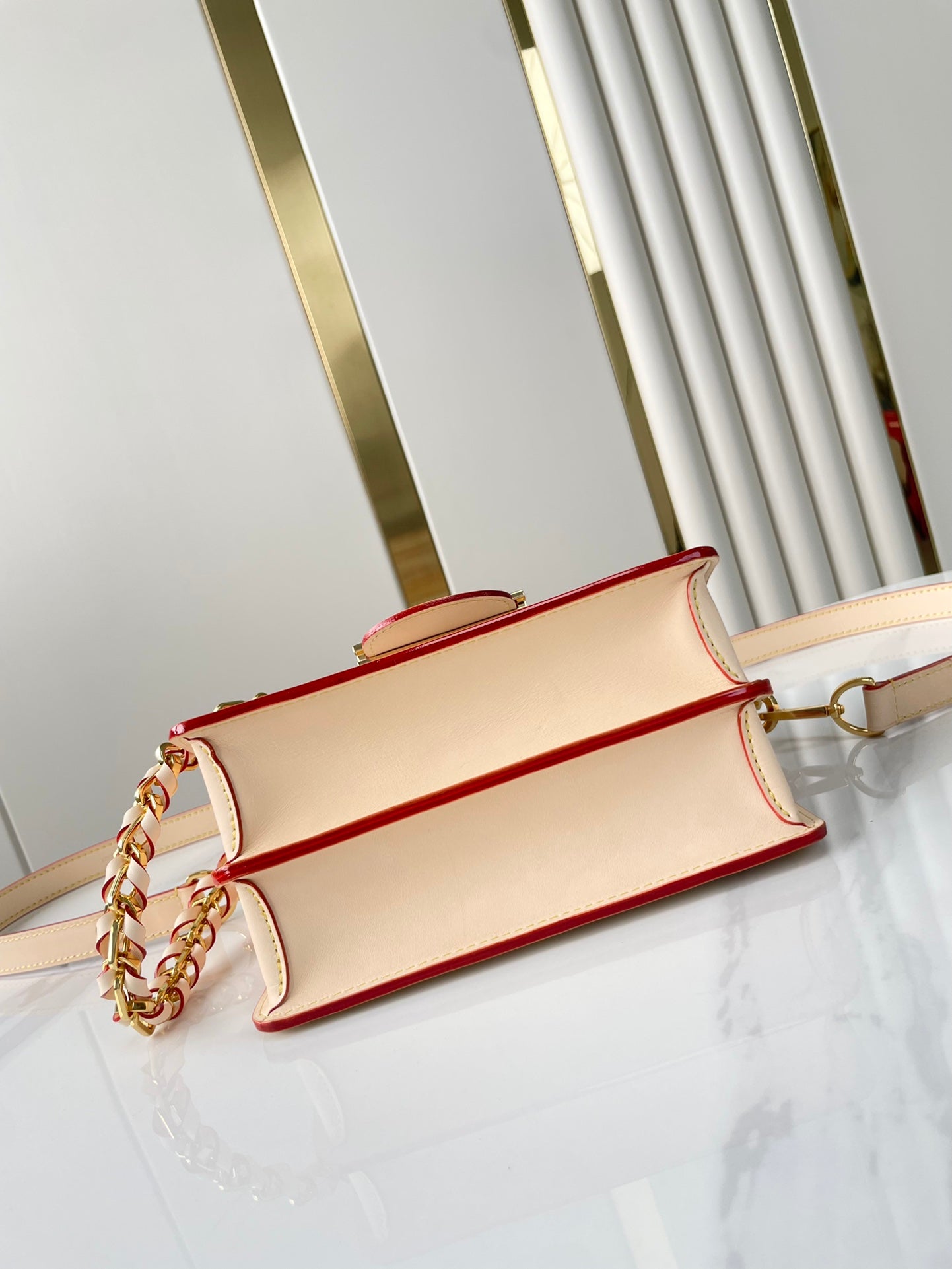 LOUIS VUITTON DAUPHINE MINI 20 IN WHITE MONOGRAM JACQUARD FABRIC GOLD HARDWARE