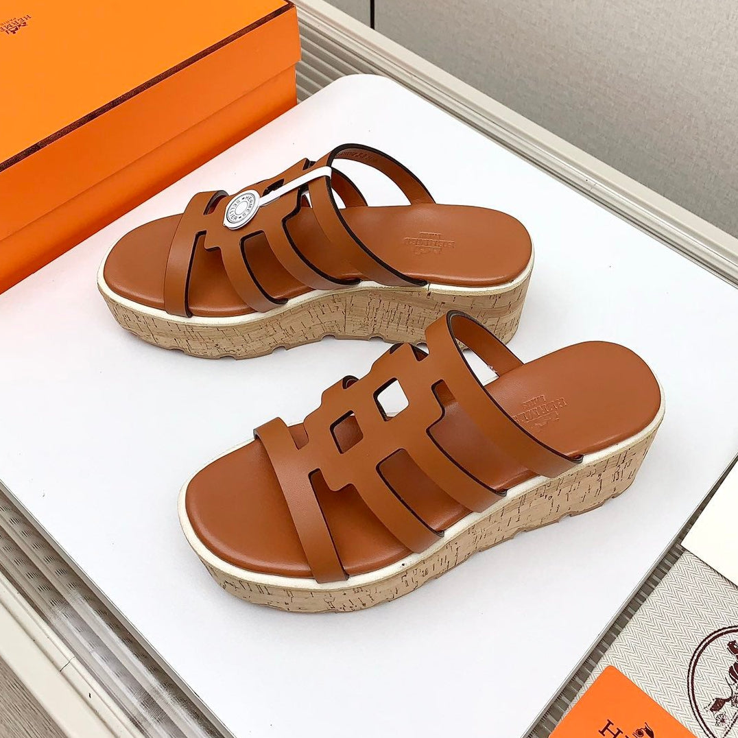 HERMES ISABELLA 30 SANDAL IN BRONZE BROWN CALFSKIN