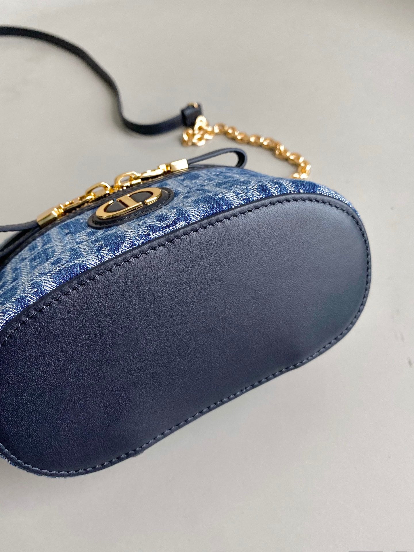 DIOR MINI VANITY CASE 16 BLUE DENIM OBLIQUE JACQUARD