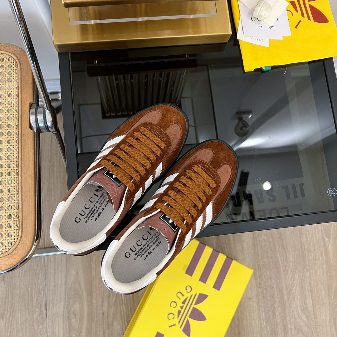 GUCCI & ADIDAS GAZELLE SNEAKER BROWN VELVET