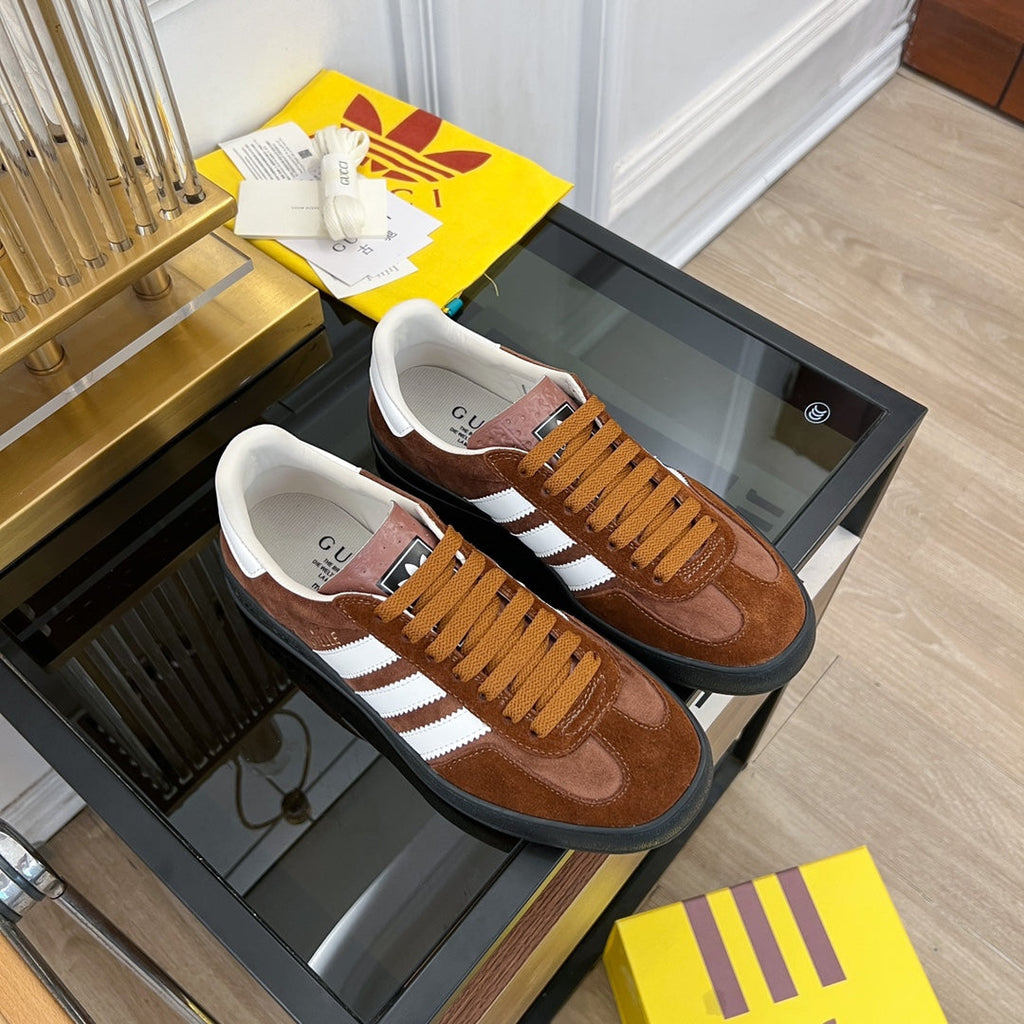 GUCCI & ADIDAS GAZELLE SNEAKER BROWN VELVET