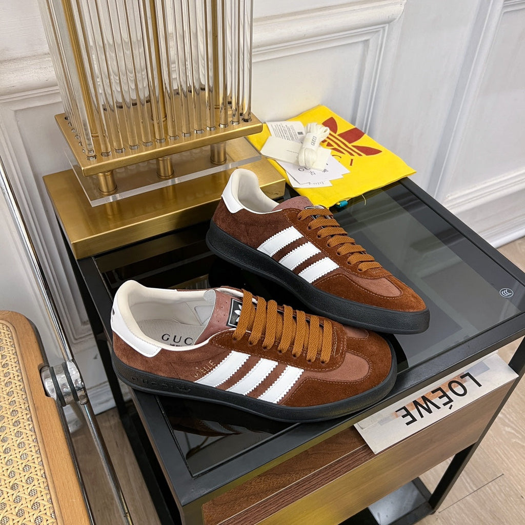 GUCCI & ADIDAS GAZELLE SNEAKER BROWN VELVET